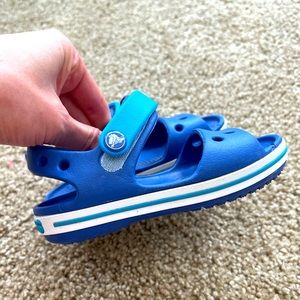 Toddler Blue Crocs Crocband Sandals, Size 8